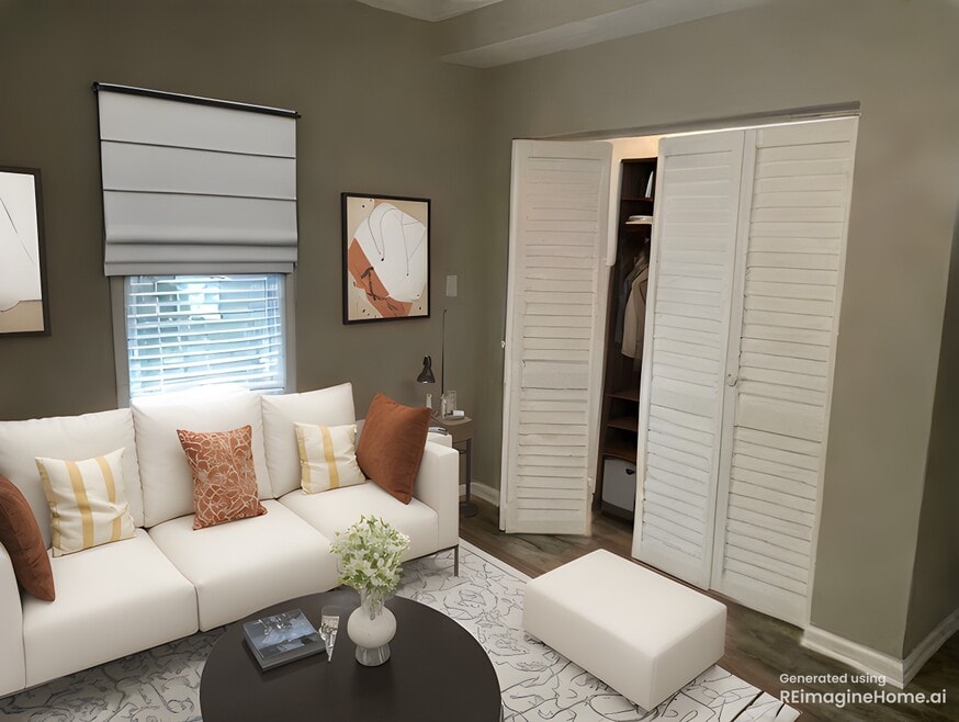 Bedroom closet (virtually staged)