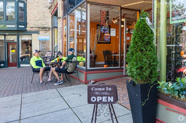 Residents grab their morning coffee at Infinity Coffee & Beyond in nearby Burlington.