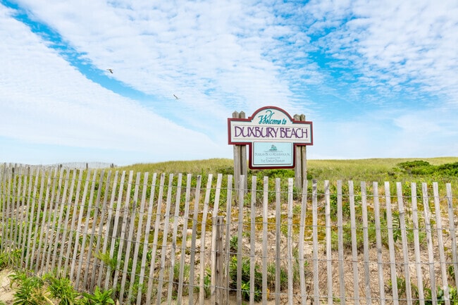 Duxbury Beach in Duxbury is protected by dunes and has miles of walking opportunity.