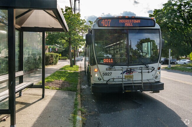 New Jersey Transit buses run regularly along Maple Ave, Merchantville's main road.