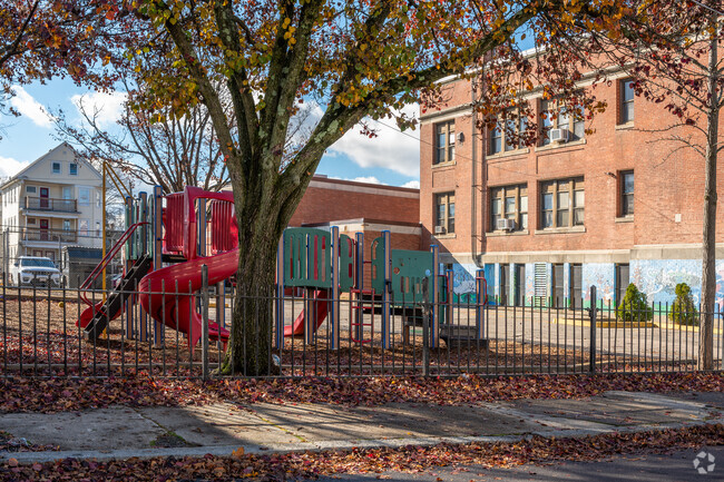 A view of the playground behind the Reservoir Avenue Elementary School located in Providence.