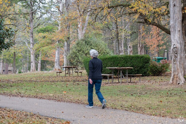 Locals enjoy walking in Orr Park in downtown Montevallo.