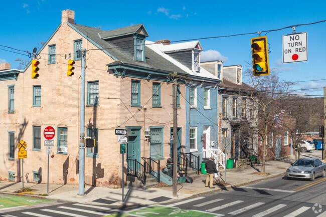 Some row homes in Downtown York come with dormer windows.