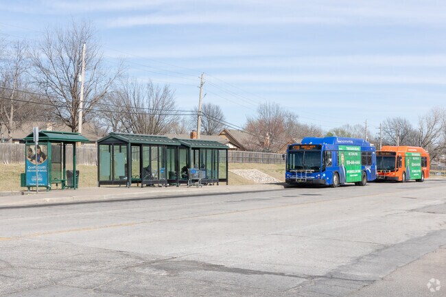 Tulsa Transit runs multiple stops throughout Woodlands neighborhood.
