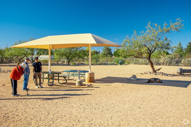 Udall Dog Park is a short drive or walk from Thunderbird-Wilmot Desert Estates.