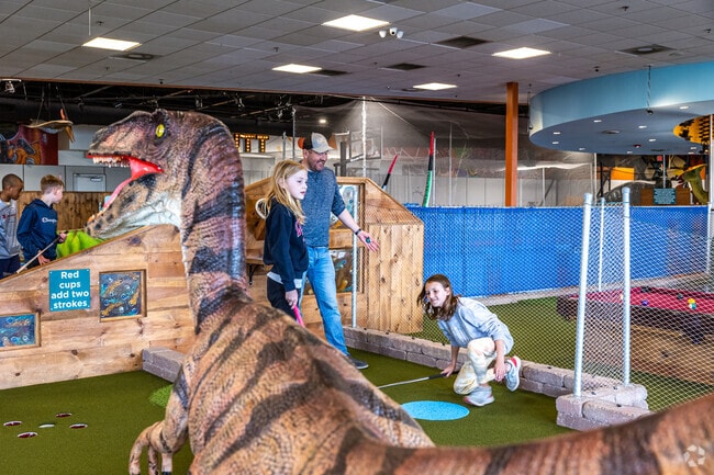 Spend time with family and friends at the unique Prehistoric Putt.