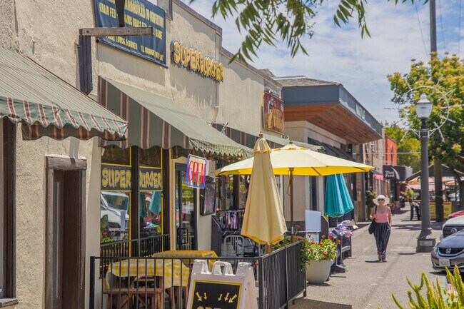 Old Redwood Highway in Cotati is lined with small shops and restaurants.