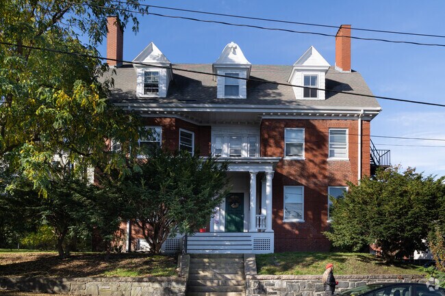 Brick, two-story homes are located in the heart of the Parkside neighborhood.