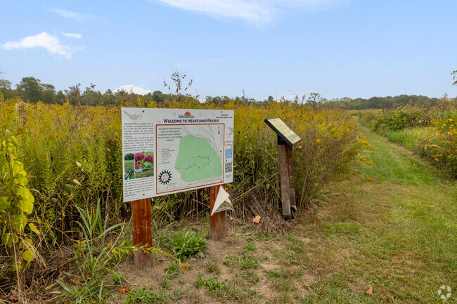 Head over to Heartland Prairie and explore the 1/2 mile trail, just minutes from Cottage Hills.