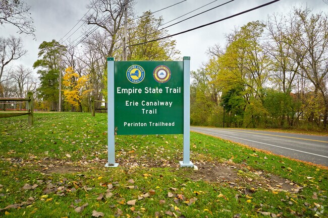 Enjoy a scenic jog at the Erie Canalway Trail Perinton Trailhead.