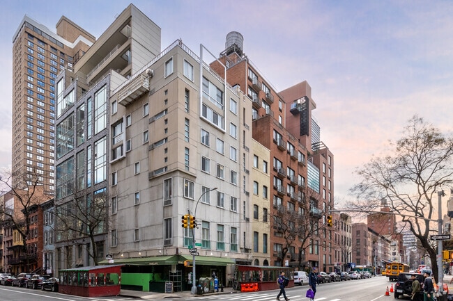 Condo buildings are prevalent in the neighborhood