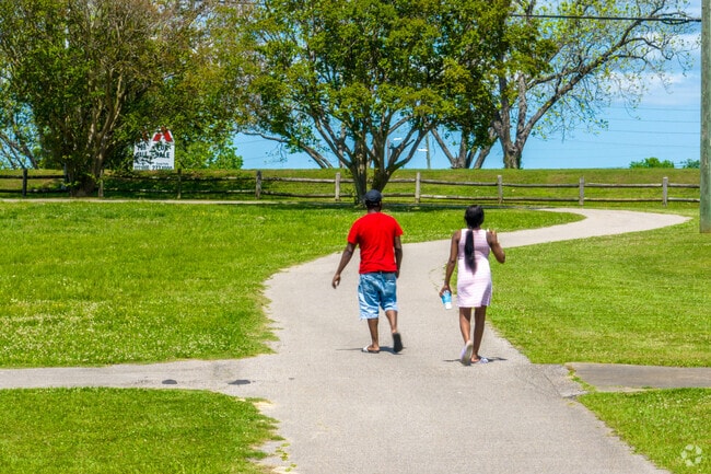 Walking trails wind through Vaughn Road Park southeast of Hillwood.