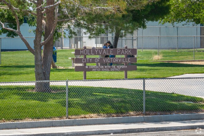 Sunset Ridge residents can enjoy plenty of shaded areas and benches in Hollyvale Park.