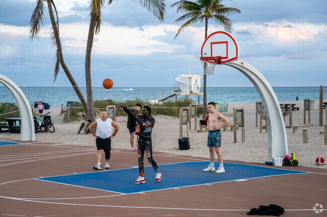 Why Not Playing Basketball at the Beach in the Neighborhood of Riverside Park.