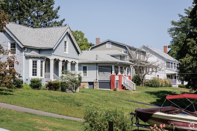 Streets in Milton often have a variety of housing styles.
