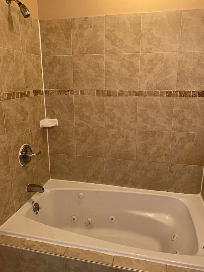 Jet tub in master bedroom bathroom