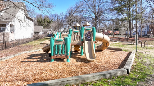 Children in the Cherry neighborhood enjoy playing on the playground at Cherry Park.