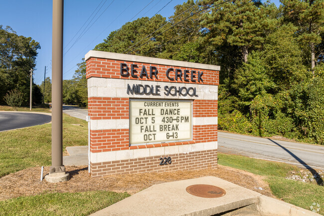 Bear Creek Middle School sits at 228 Jefferson St, Statham.