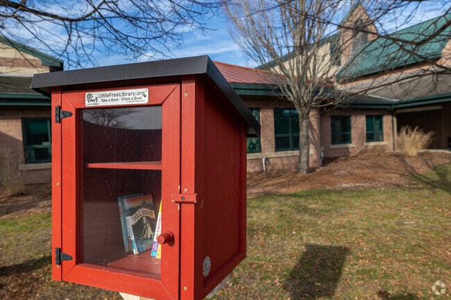 Leave or take a book at the free little library located at the Tyngsboro Elementary School.
