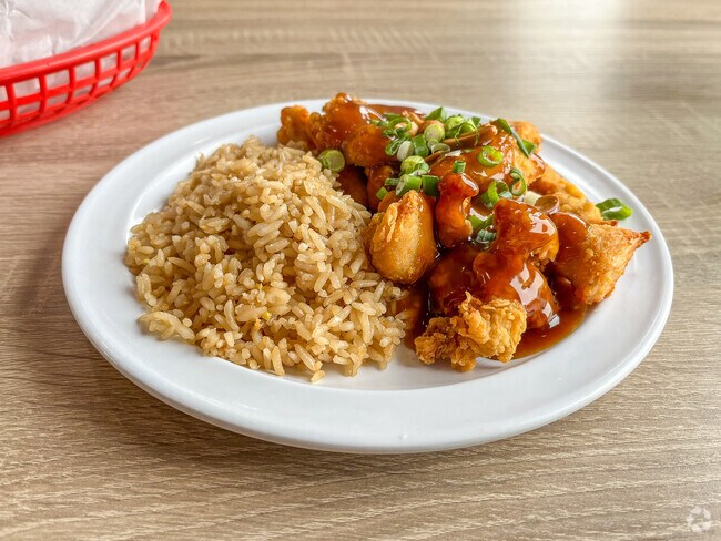 Pine Garden offers Cashew Chicken; a local specialty dish