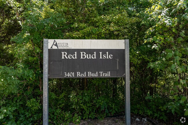 Red Bud Isle Park offers scenic trails near Lake Austin.