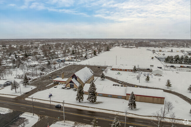 An aerial view of the Greater Lansing Adventist School.