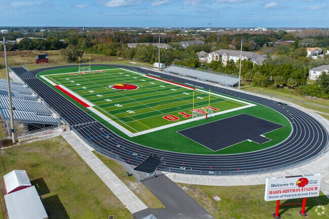 Leto High School features a turf football field.