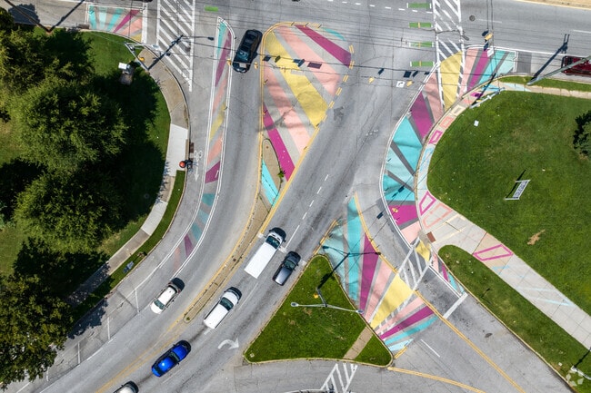 Colorful artwork can be seen on many intersections in and around New Northwood.