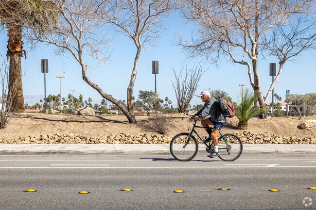 Cyclists can get around easily with accessible bike lanes in Midtown Palm Springs.