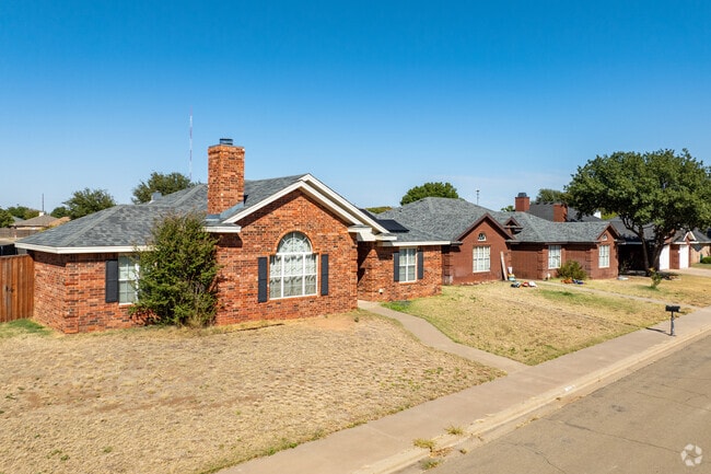 The brick homes in University Pines offer classic charm and timeless architectural details.