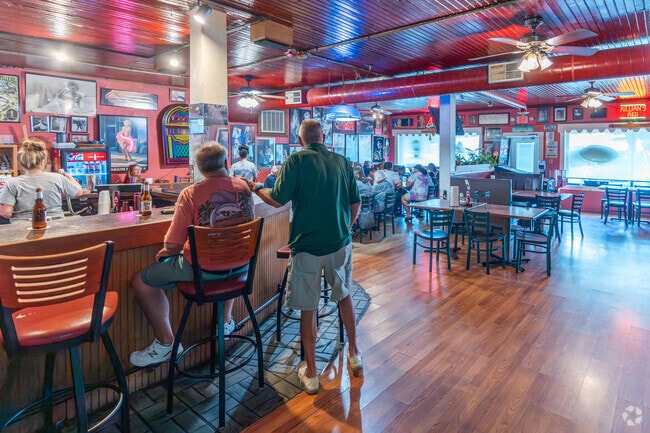 Pizza by the Pound near Carson Park has a cool retro vibe.