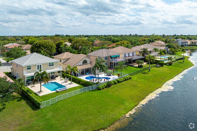 Some homes have lake and golf course views in Eagle Trace.