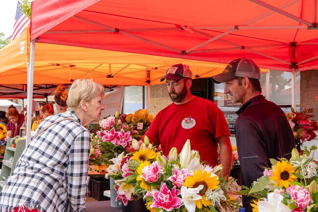 Visitors can choose from a variety of beautiful flower bouquets at Oshkosh Farmers Market.