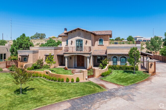 The custom homes on the Westside often have access to the nearby Bosque Forest.
