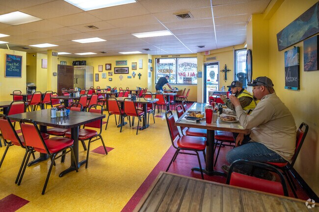 Residents enjoy breakfast at Rigos Cafe in East Texas City.