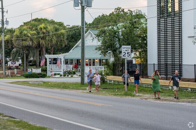 Many residents of Seagrove Beach enjoy walking to restaurants on 30A.