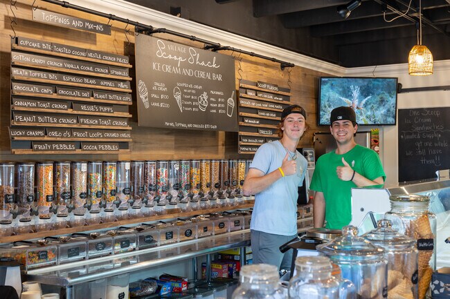 These guys are welcoming you with a big smile when you order ice cream at Village Scoop Shack.
