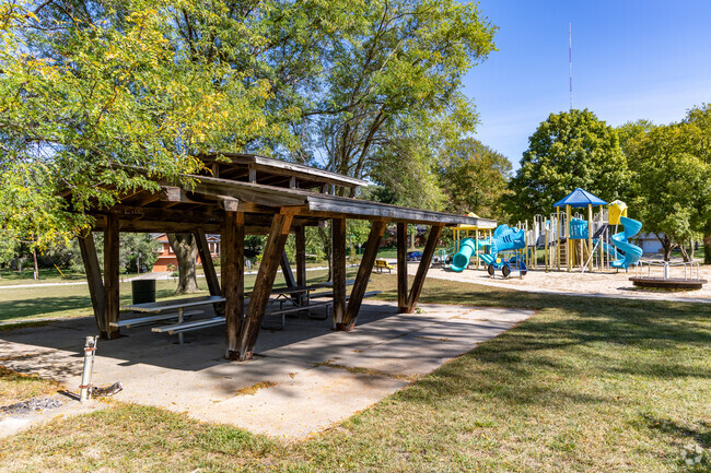 Saddle Hills Park features picnic shelters, a playground, tennis and basketball courts and more.