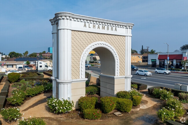 The Alhambra Arch at the north border of Alhambra Hills is styled after its Spanish counterpart.