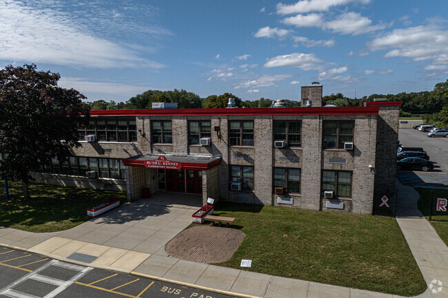 The building is two stories and holds classes for 3 - 5 graders.