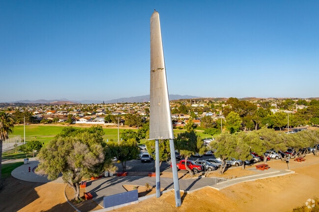 A 93 foot tall wing stands at Montgomery-Waller Community in Otay Mesa West.