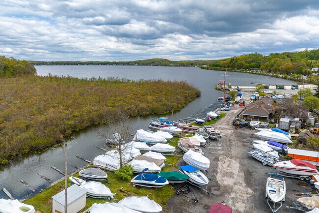 Boats prepared for the summer season on Budd Lake