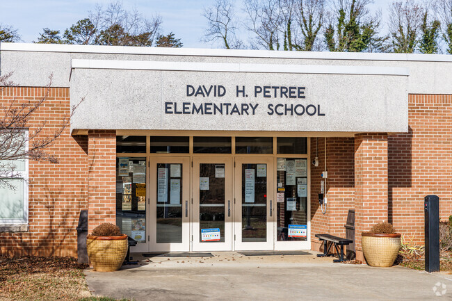 Visitors are greeted by a warm and inviting entrance at Petree Elementary.