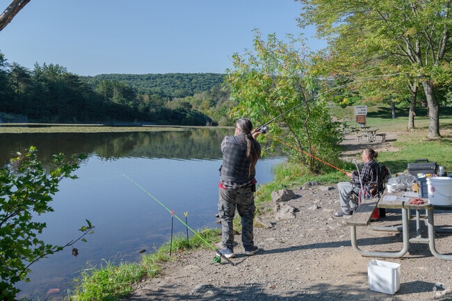 Fishing is a popular pastime for East End residents, at Canoe Creek State Park where trout and other fish are caught.