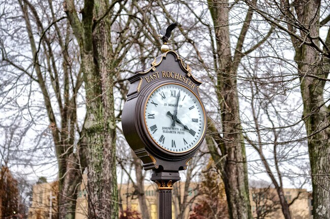 A charming decorative clock adds character to Edmund Lyon Park.