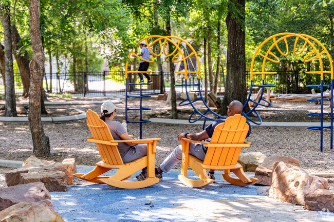 Parents can relax and chat while their little ones play at Kinderwood Park.