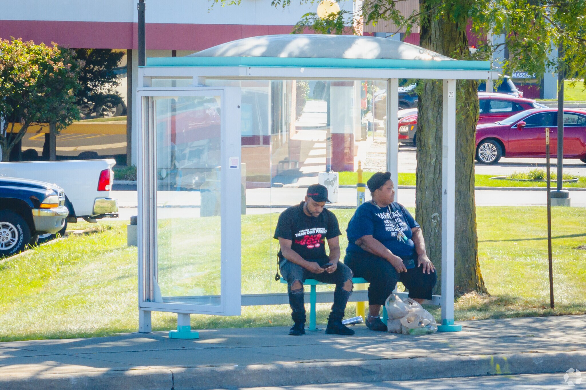 Citilink bus stops sit in and around the neighborhood for those in need of transportation.