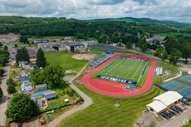 Homer Senior High School features a full size football field and running track.