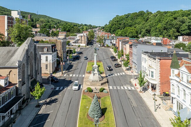 Centre Street in Pottsville has many amenities that make Fishbach feel like a small town.
