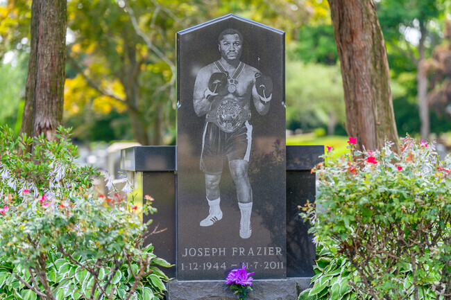 Visit the gravesite of the famous champion boxer 'Smokin Joe' Frazier in Cedarbrook.